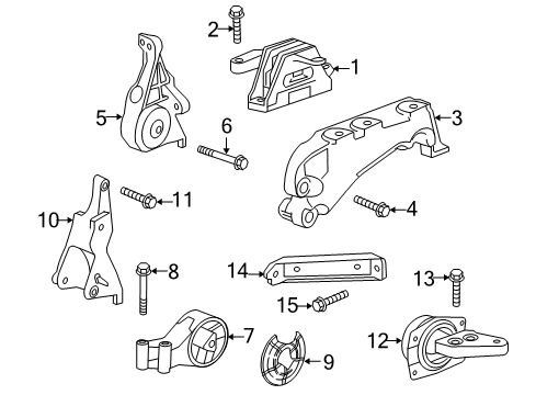 2014 Chevy Impala Transmission Mount, Rear Diagram for 13324724
