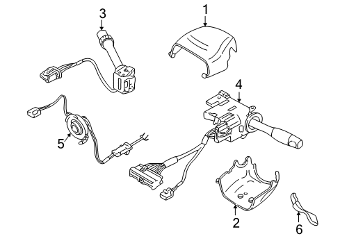 2003 Chevy Corvette Shroud, Switches & Levers Diagram