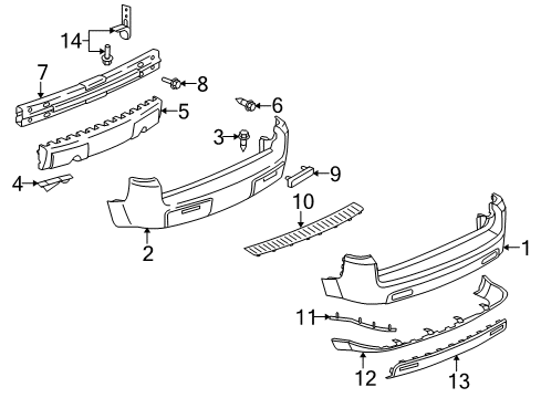 2007 Saturn Vue Bumper & Components - Rear Diagram 2 - Thumbnail