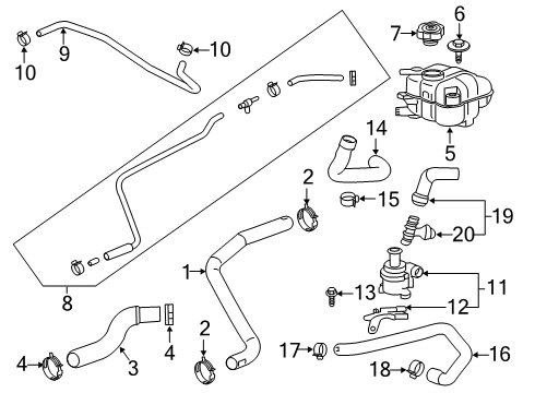2019 Buick Envision Lower Hose Diagram for 23486368