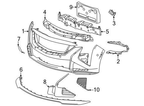 2025 Cadillac CT5 Bumper & Components - Front Diagram 3 - Thumbnail