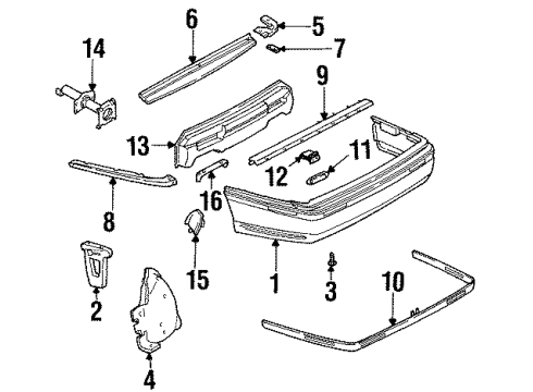 1998 Cadillac Eldorado Bumper & Components - Rear Diagram