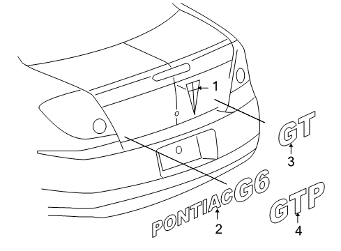 2006 Pontiac G6 Exterior Trim - Trunk Diagram 2 - Thumbnail