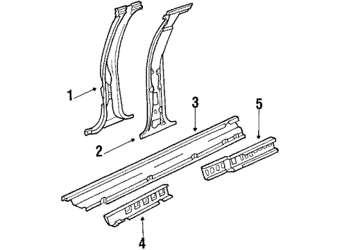 1990 Buick Electra Center Pillar & Rocker Diagram