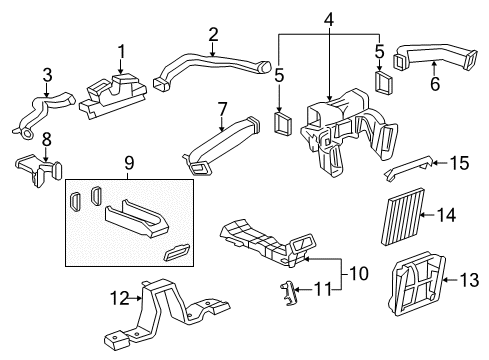 2014 Cadillac CTS Center Duct Diagram for 15843191