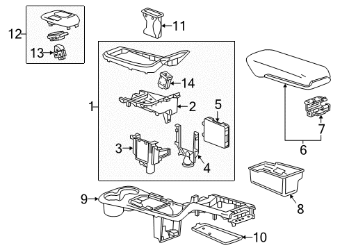 2020 Chevy Bolt EV Center Console Diagram 2 - Thumbnail