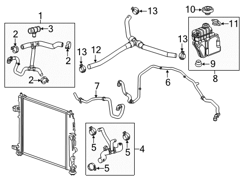 2016 Chevy Camaro Coolant Hose, Upper Diagram for 84008552