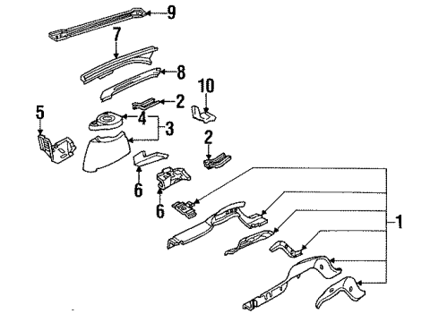 1993 Chevy Lumina Inner Structure & Rails - Fender Diagram