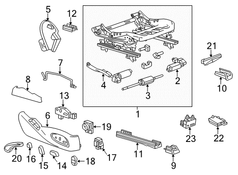 2015 Chevy Impala Cushion Frame, Front Diagram for 13506157