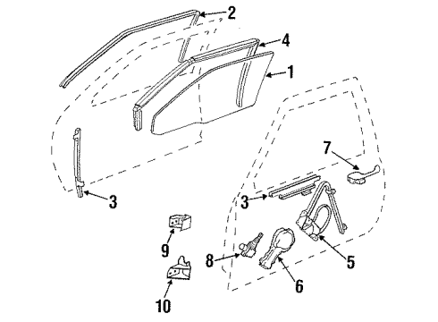 1988 Cadillac DeVille Door - Hardware Diagram