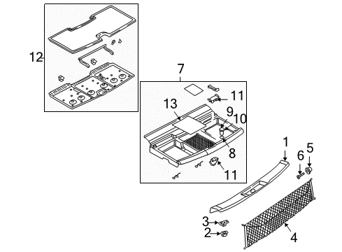 2002 Pontiac Montana Interior Trim - Rear Body Diagram