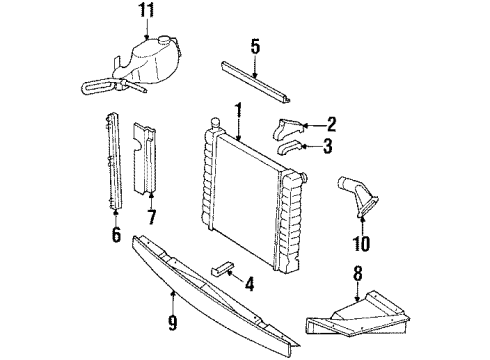 1986 Oldsmobile Firenza Air Seal Diagram for 10024044