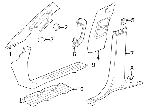 2025 GMC Sierra 2500 HD Interior Trim - Cab Diagram 4 - Thumbnail