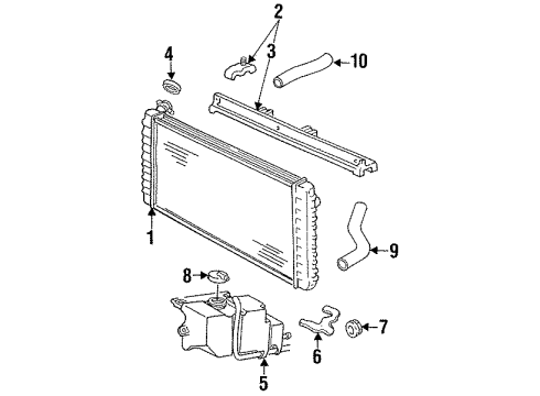 1993 Chevy Lumina Radiator & Components Diagram 3 - Thumbnail