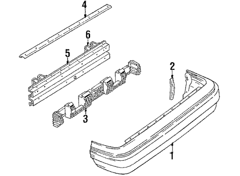1985 Pontiac 6000 Bumper & Components - Rear Diagram