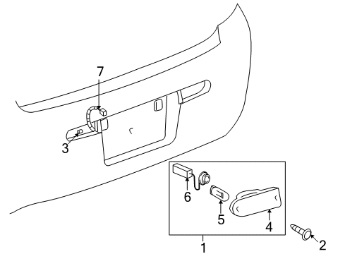 2007 Pontiac G5 Backup Lamp Assembly, Driver Side Diagram for 10440612