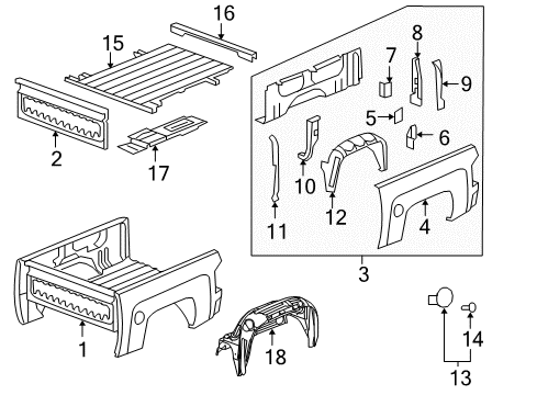 2010 Chevy Silverado 1500 Pick Up Box Components Diagram 3 - Thumbnail