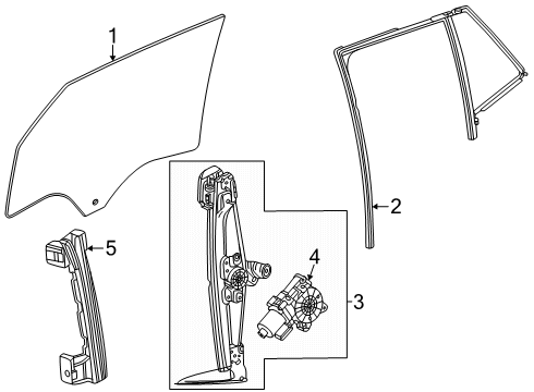 2025 Buick Envista Motor, Front Door Window Regulator Diagram for 42896017
