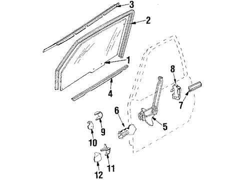 1992 Chevy Cavalier Door Hardware Diagram 3 - Thumbnail