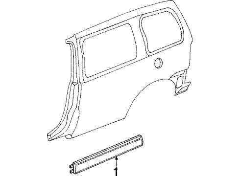 1997 Oldsmobile Silhouette Exterior Trim - Side Panel Diagram 2 - Thumbnail