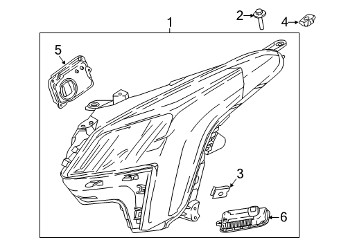 2018 Cadillac XTS Control Module, Driver Side Diagram for 84124790