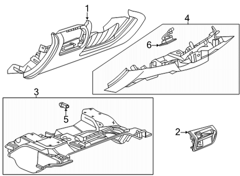 2021 Cadillac CT4 Instrument Panel Components Diagram
