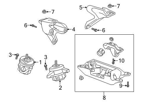 2019 Cadillac CT6 Mount Bracket, Passenger Side Diagram for 84446334
