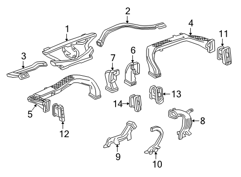 2019 GMC Sierra 1500 Defroster Nozzle Diagram for 23393839