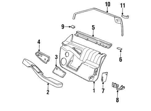 1992 Pontiac Grand Prix Interior Trim - Front Door Diagram