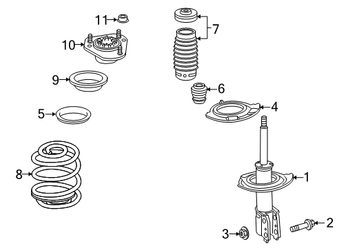 2007 Saturn Outlook Struts & Components Diagram