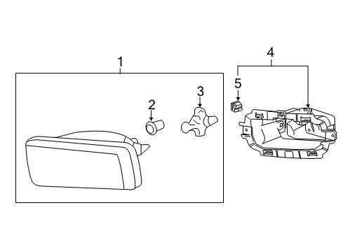 2014 Chevy Silverado 1500 Fog Lamp Bulb, Front Diagram for 15839897