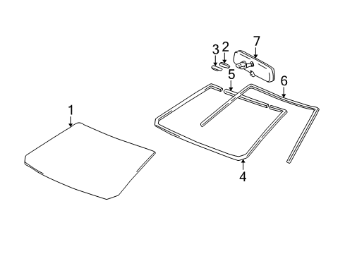 2006 Pontiac Vibe Mirror Inside Diagram for 88974013
