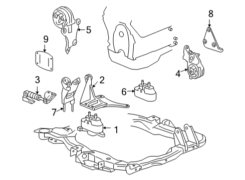 2007 Pontiac G6 Engine Mounting Diagram 3 - Thumbnail