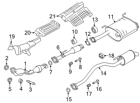 2016 Chevy City Express Center Muffler Insulator Diagram for 19316299
