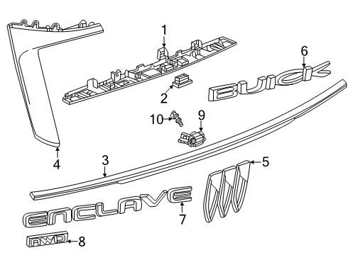 2025 Buick Enclave Exterior Trim - Lift Gate Diagram