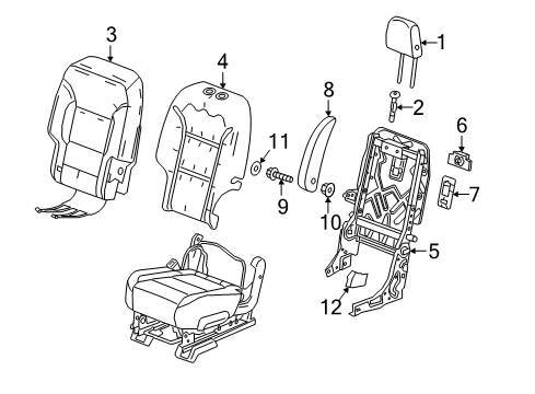 2024 Buick Enclave Seat Back Frame, Rear Diagram for 84782305