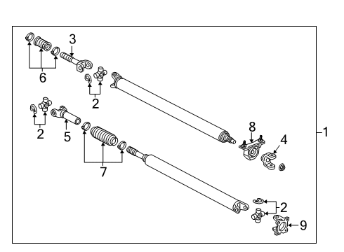 2020 GMC Sierra 1500 Drive Shaft Diagram for 23370098