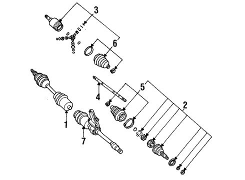 1995 Saturn SL2 Axle Shaft - Front Diagram