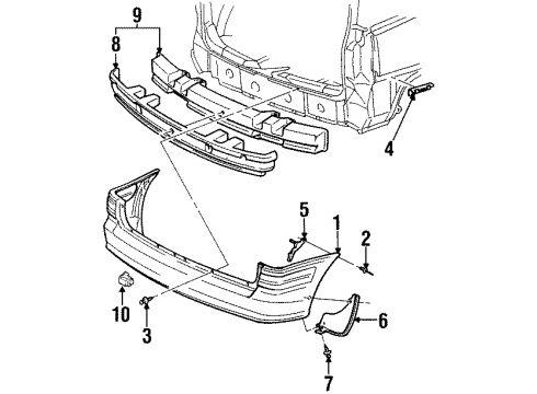 2002 Oldsmobile Silhouette Bumper & Components - Rear Diagram