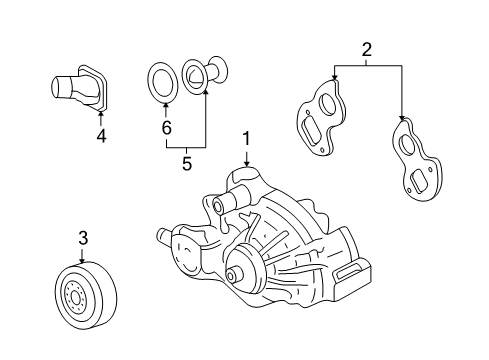 2008 Hummer H3 Water Pump Diagram 2 - Thumbnail