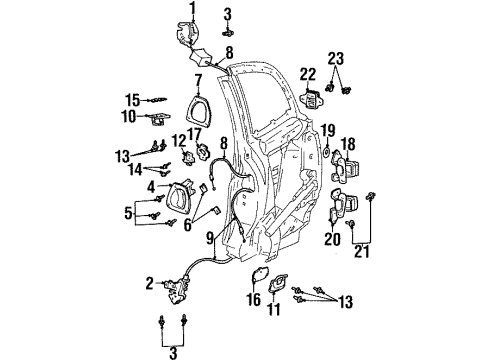 2000 Saturn SC2 Rear Door Diagram