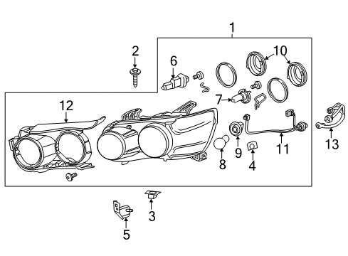 2014 Chevy Sonic Lamp Bracket Diagram for 96901954