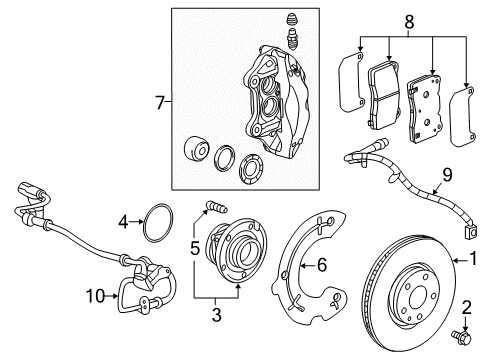 2018 Cadillac CTS Rotor, Front Diagram for 13549526