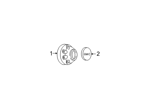 1996 GMC C3500 Wheel Covers & Trim Diagram 6 - Thumbnail
