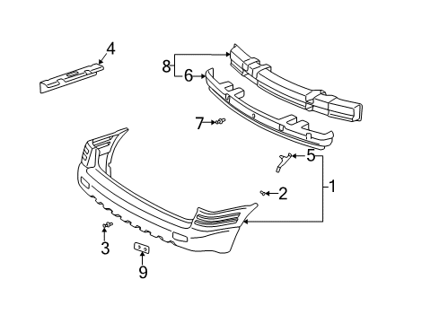 1999 Pontiac Montana Bumper & Components - Rear Diagram