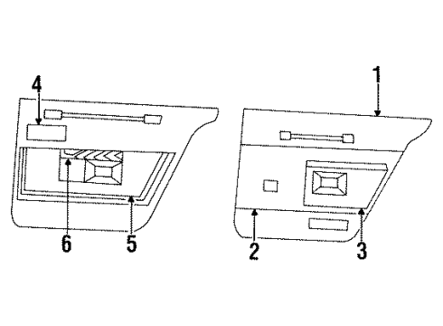 1990 Buick LeSabre Interior Trim - Rear Door Diagram 2 - Thumbnail