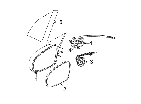 2003 Saturn Ion Mirror, Rear Driver Side Diagram for 22726678