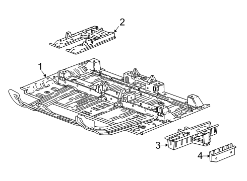 2024 Chevy Traverse Floor & Rails Diagram