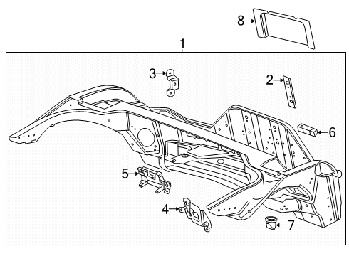 2025 Chevy Corvette Rear Floor & Rails Diagram 2 - Thumbnail