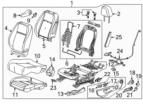 2015 Chevy Trax Headrest, Black Diagram for 95240791